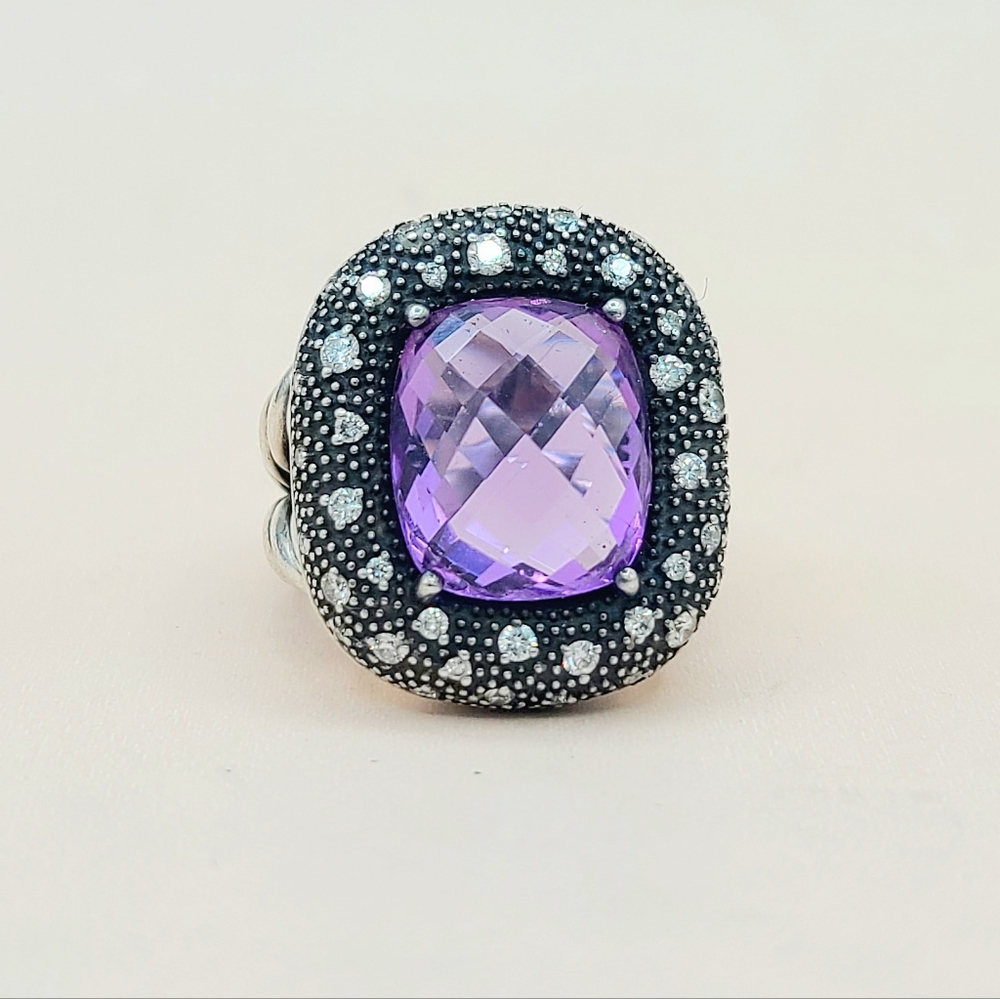 David Yurman Midnight Melange Ring With Amethyst And Diamonds